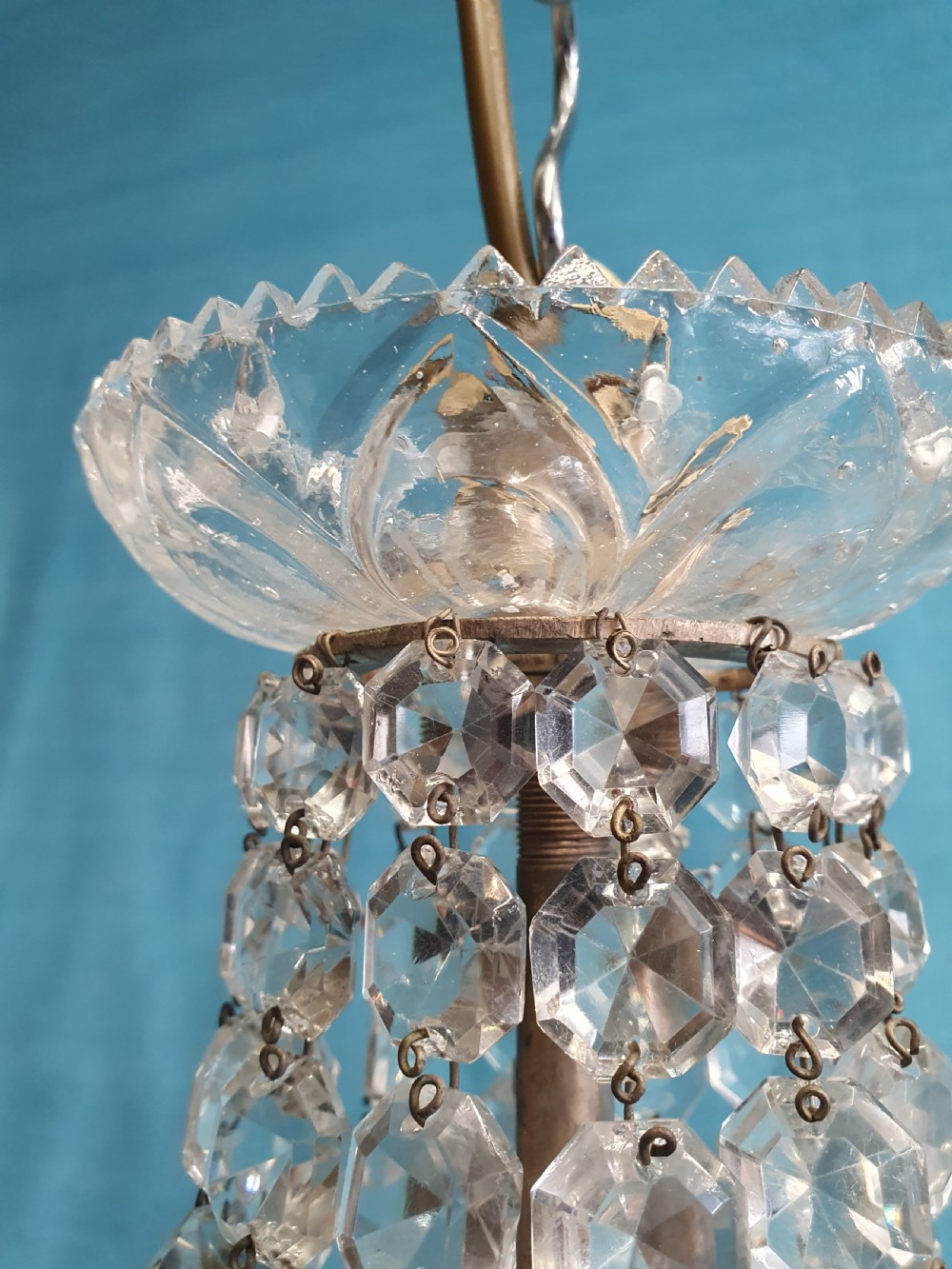 Chandelier with prisms to the top and lusters beneath View VIII