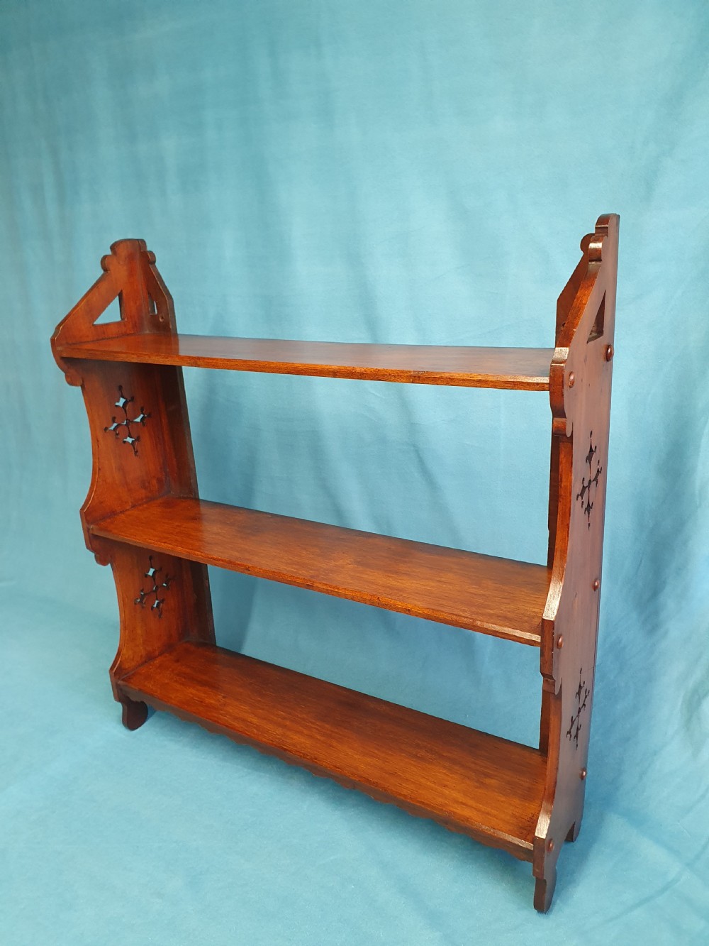Arts and crafts shelves in walnut