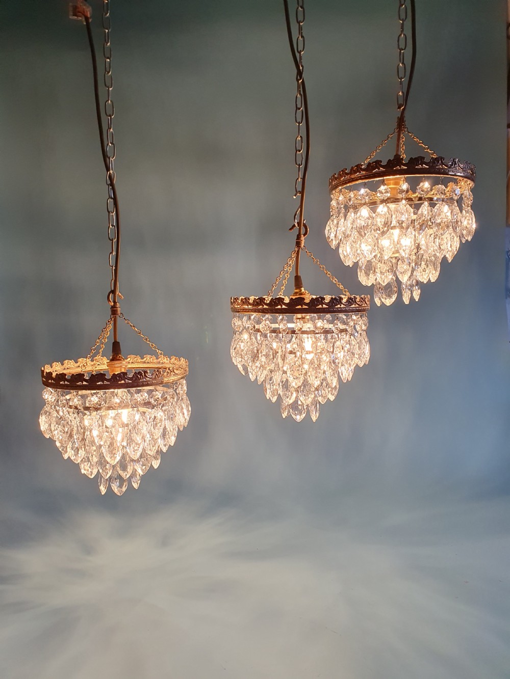 Set a three early 20th century drip chandeliers View IV