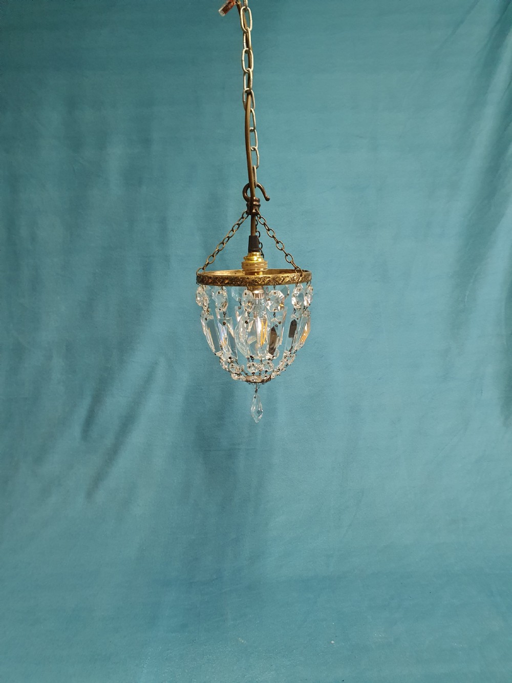 Early 20th century small prism chandelier 6