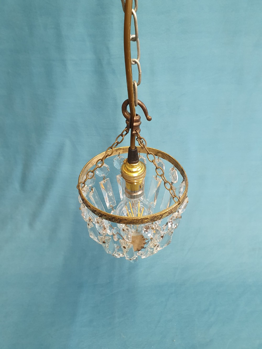 Early 20th century small prism chandelier 6