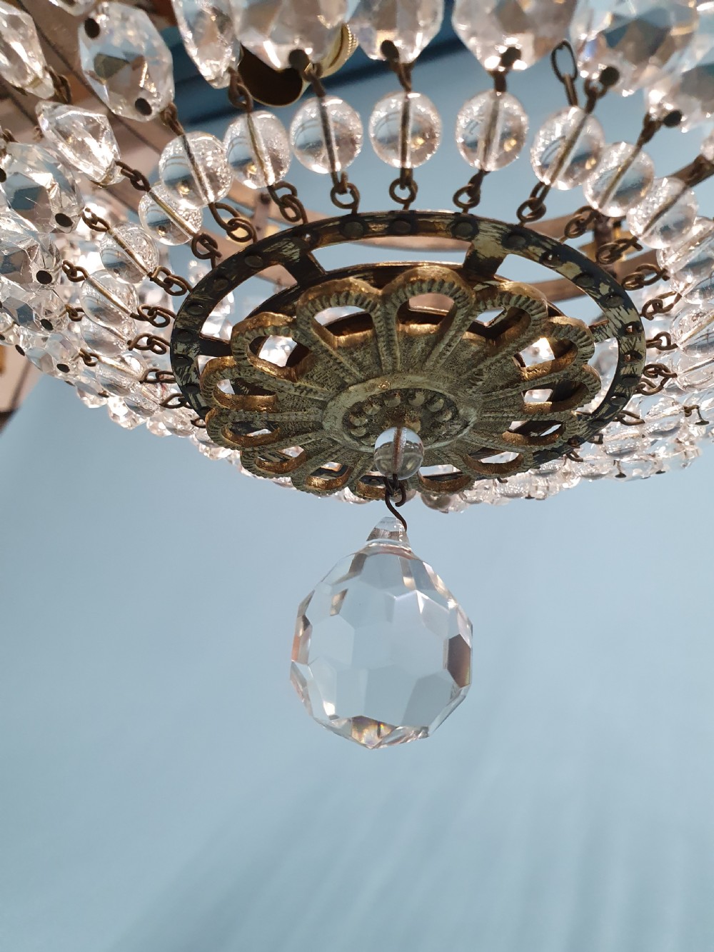 Unusual early 20th century bag chandelier 12