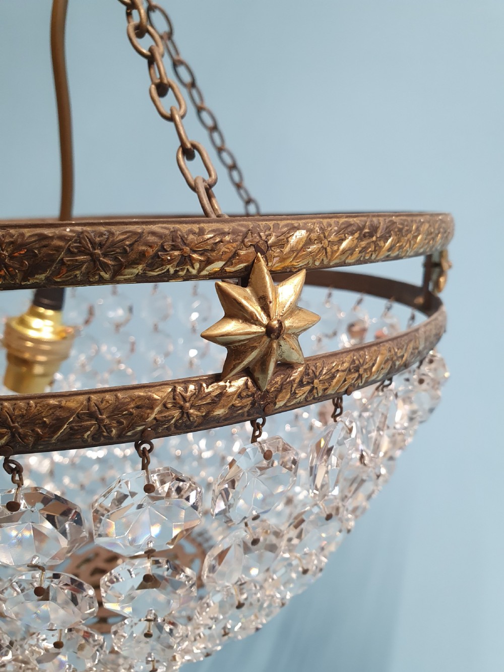 Unusual early 20th century bag chandelier 12