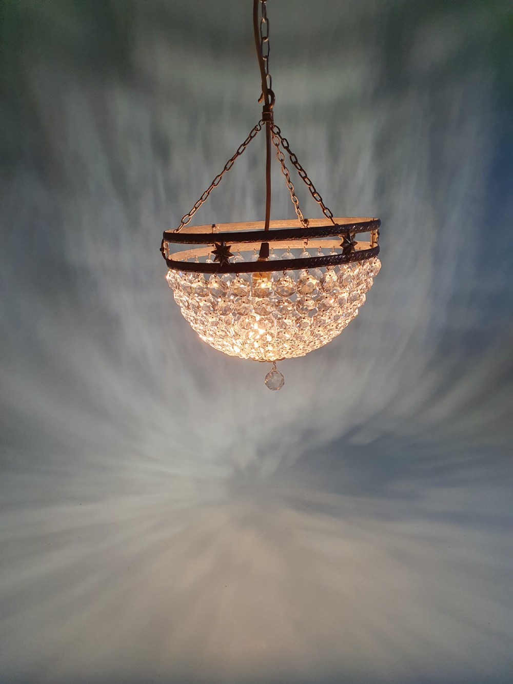 Unusual early 20th century bag chandelier 12
