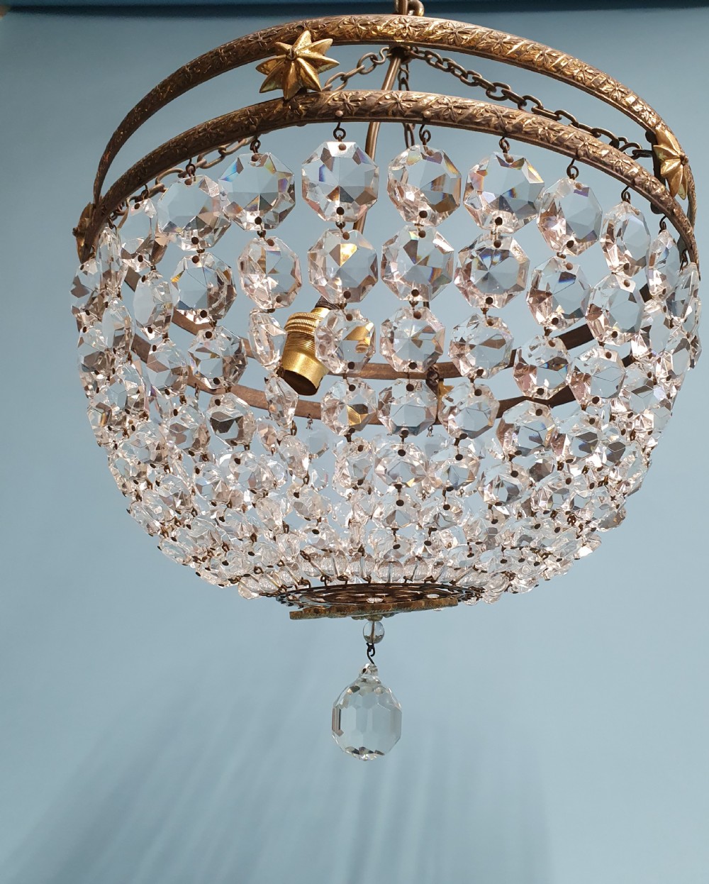 Unusual early 20th century bag chandelier 12