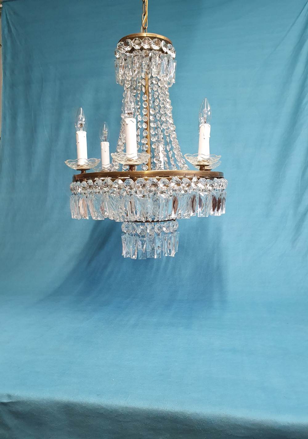 Large chandelier with swags nine bulb holders 20
