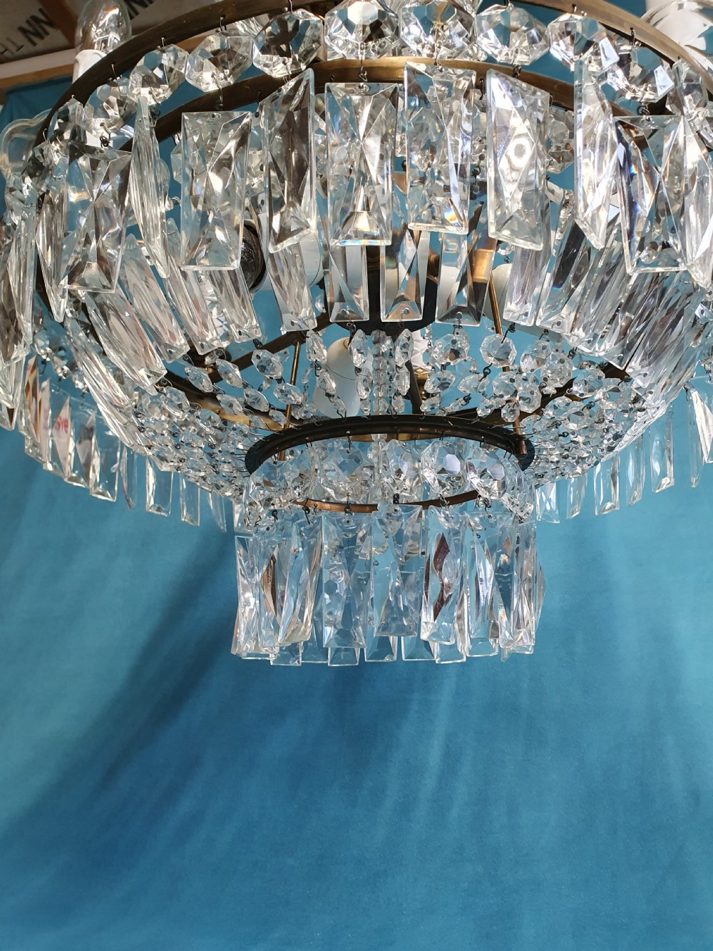Large chandelier with swags nine bulb holders 20