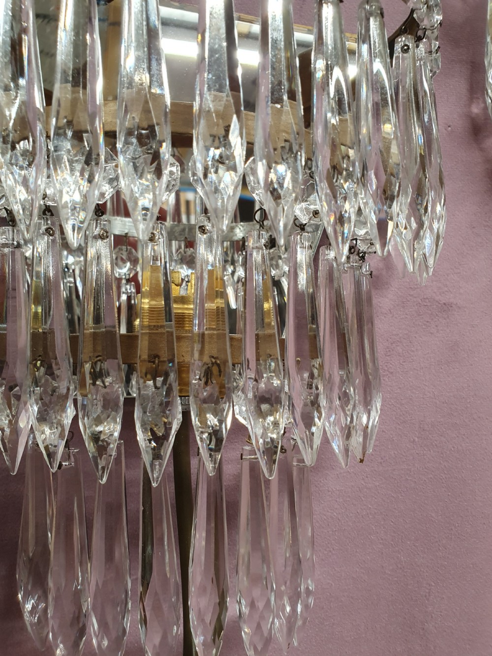 Early 20th century set of four spike wall lights View II