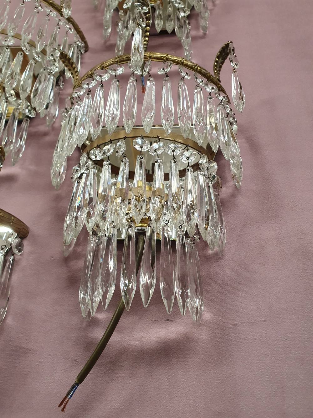 Early 20th century set of four spike wall lights View IV