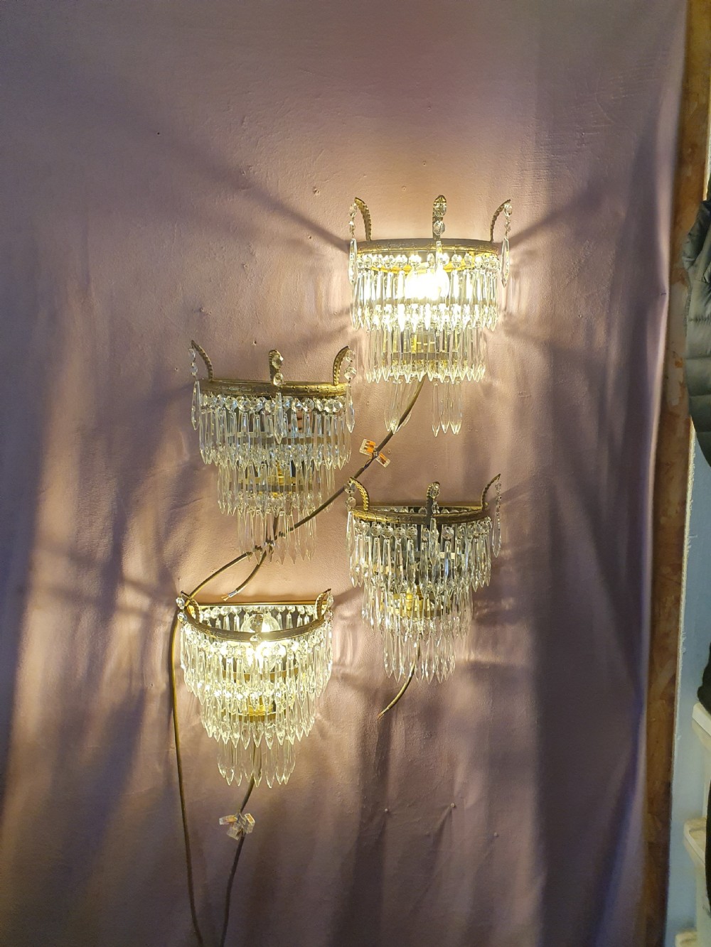 Early 20th century set of four spike wall lights View VII