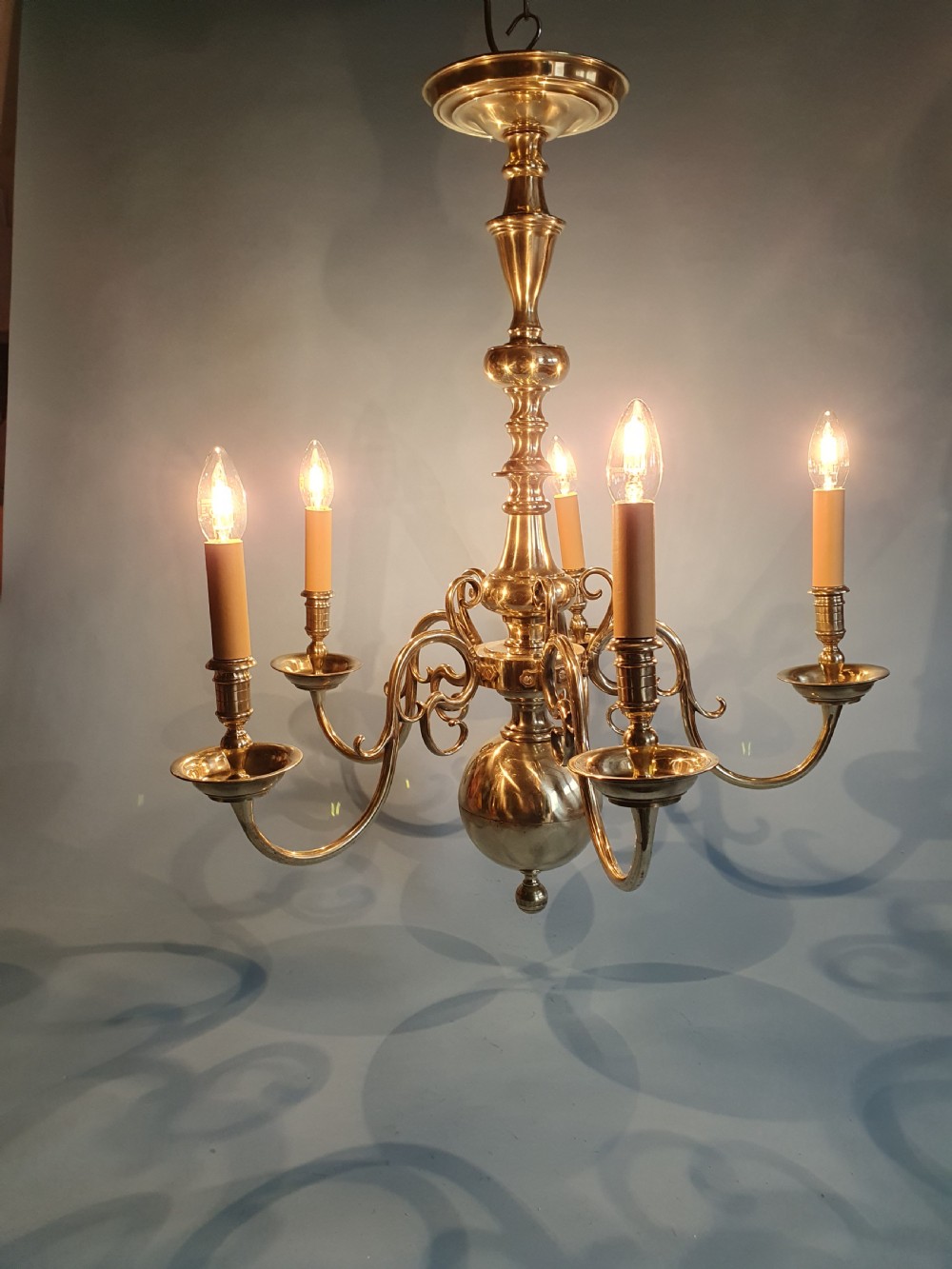 Early 20th century Unusual Dutch-Flemish style chandelier View VII