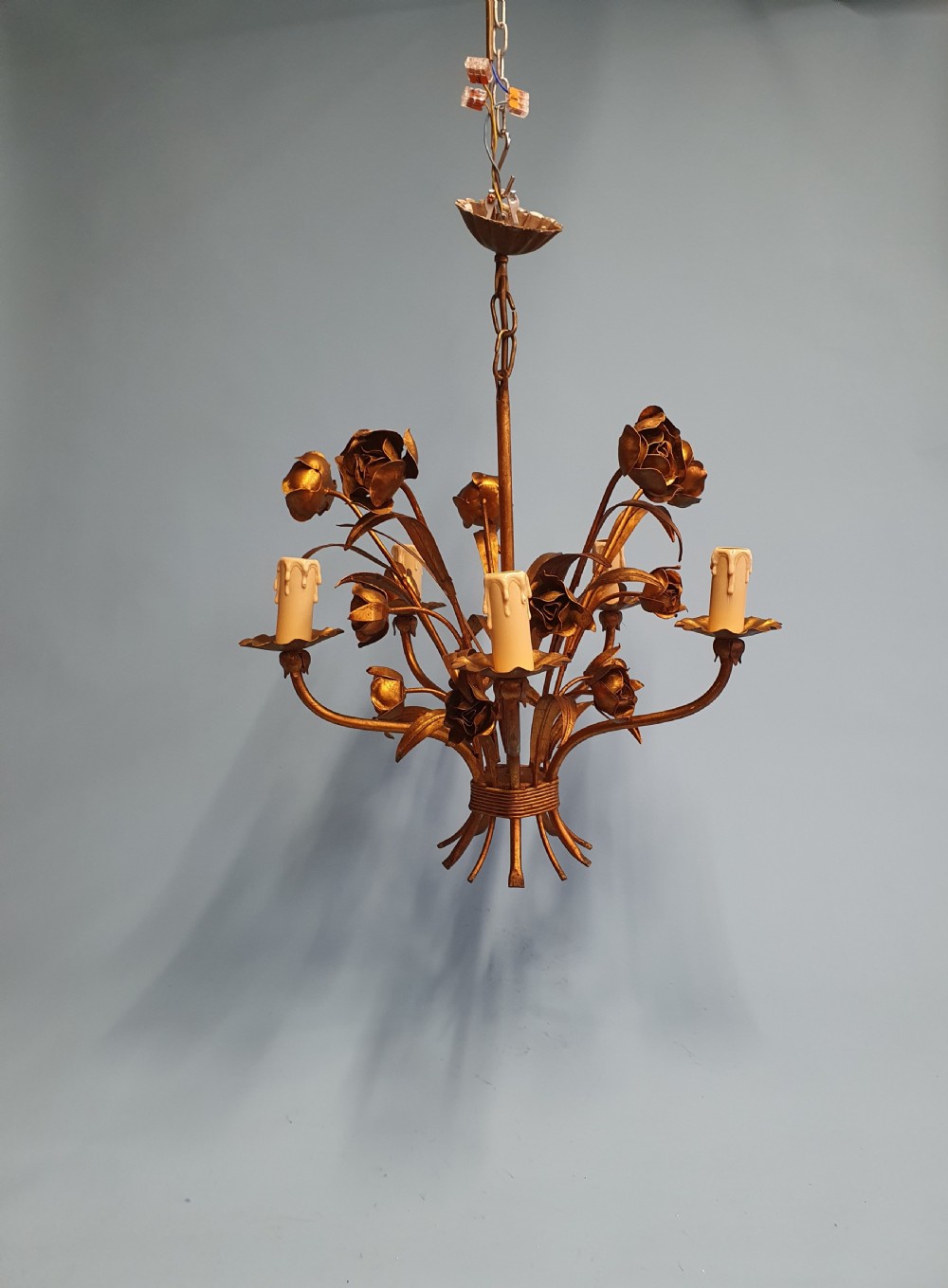 French gilt chandelier with flower decoration