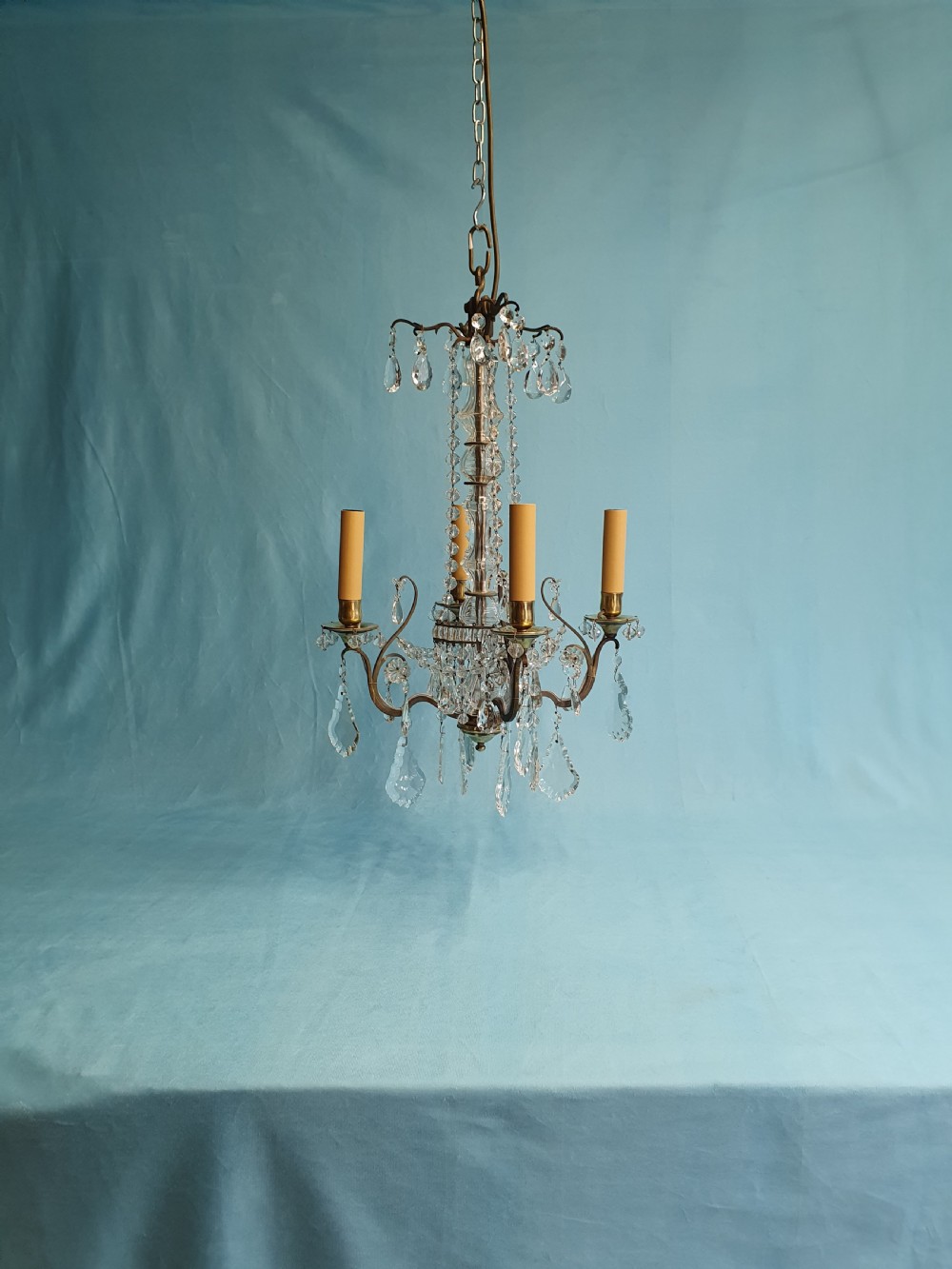 4 arm French chandelier with flat drips