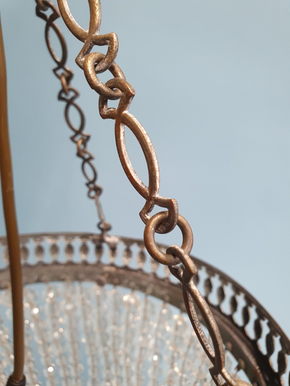 Early 20th century French tapered bead chandelier 12
