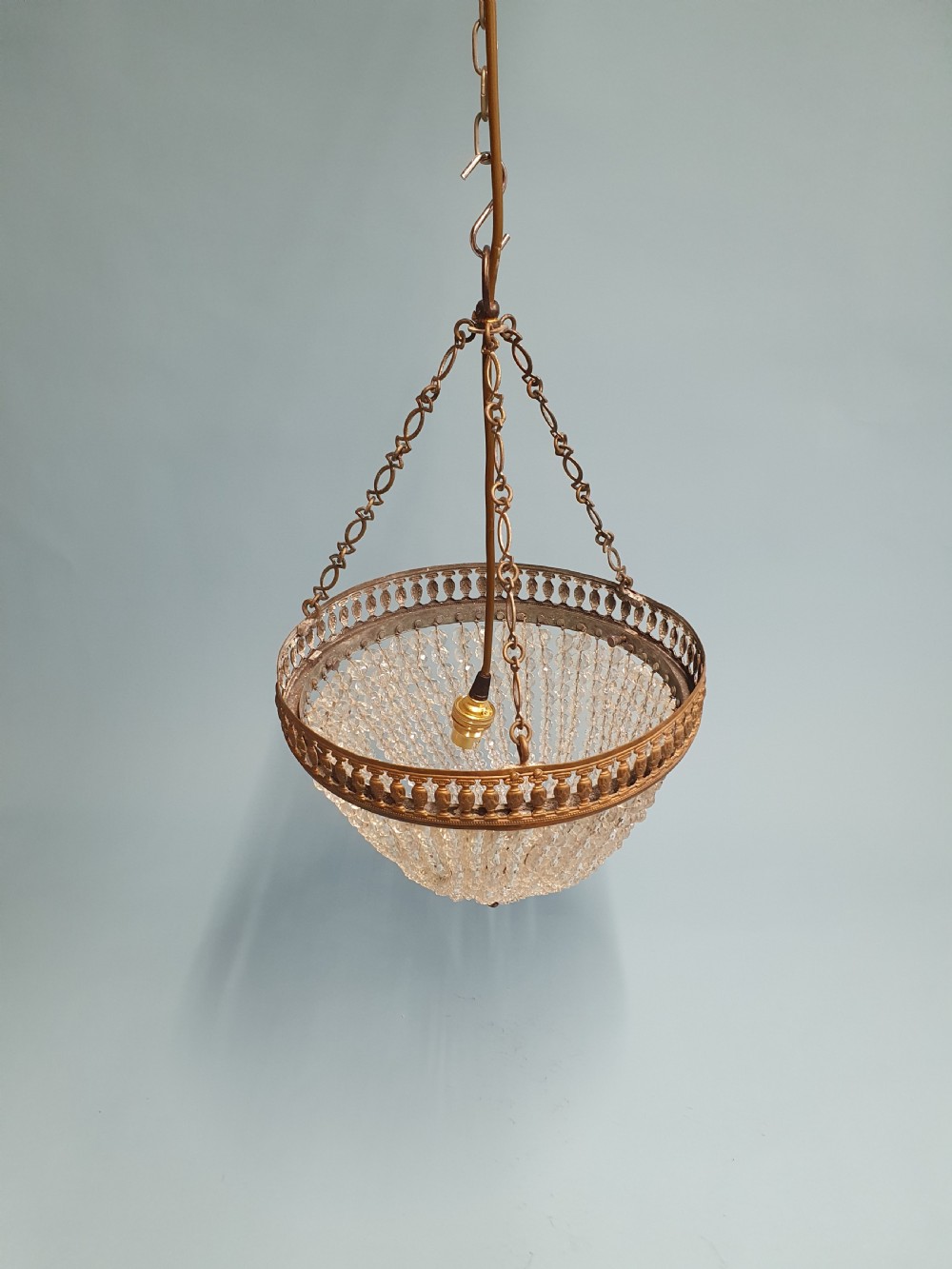 Early 20th century French tapered bead chandelier 12