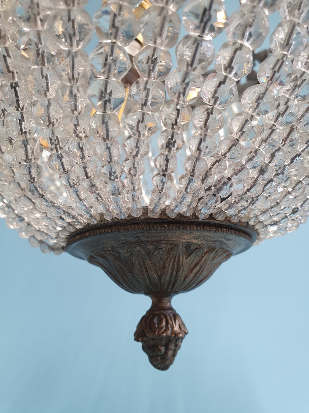 Early 20th century French tapered bead chandelier 12