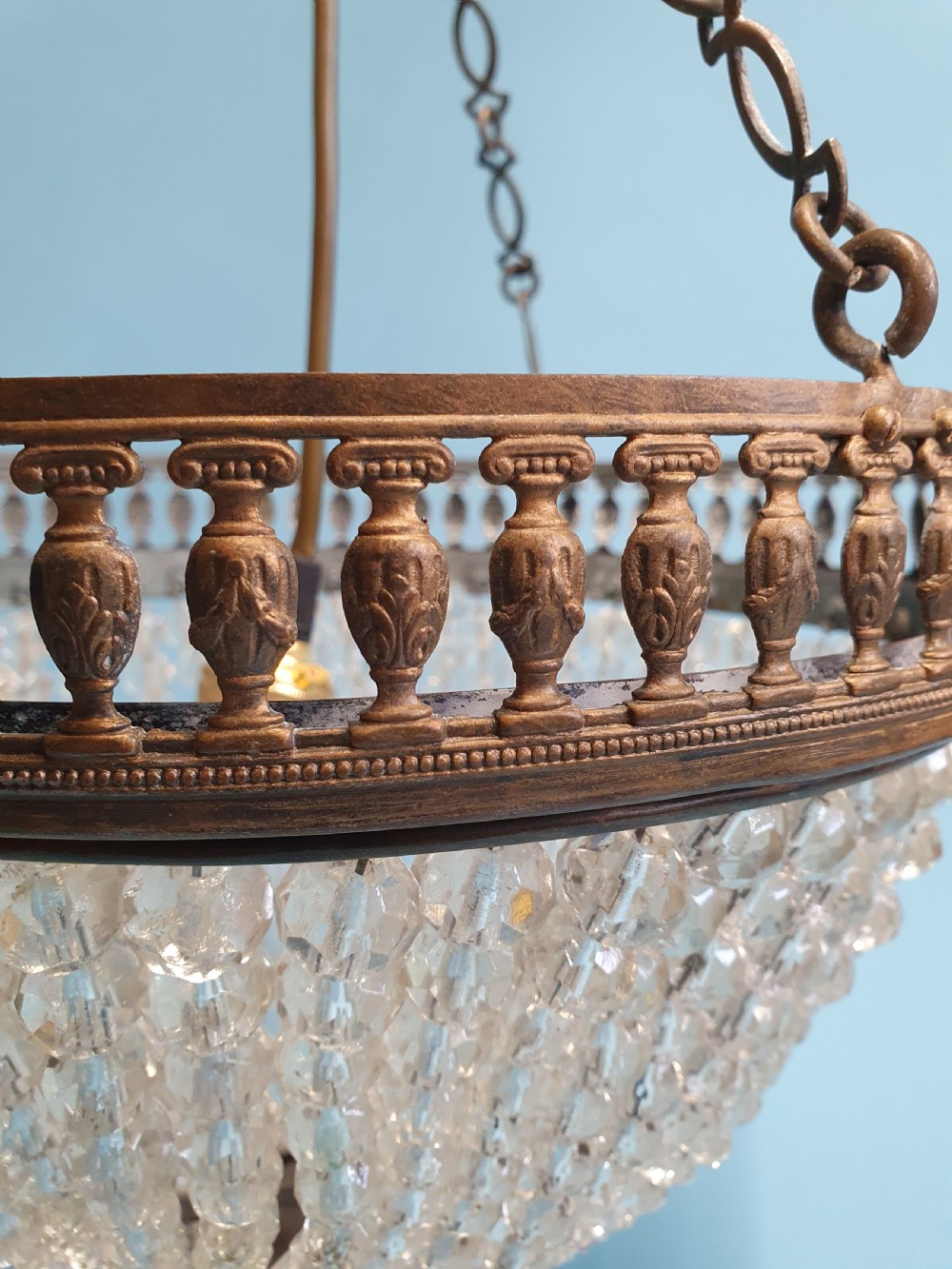 Early 20th century French tapered bead chandelier 12
