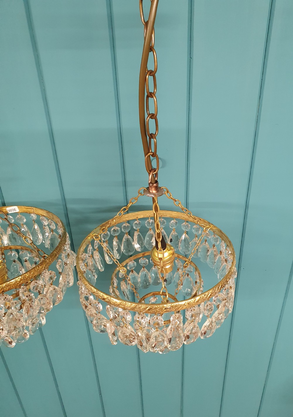 Early 20th century pair drip chandeliers 8