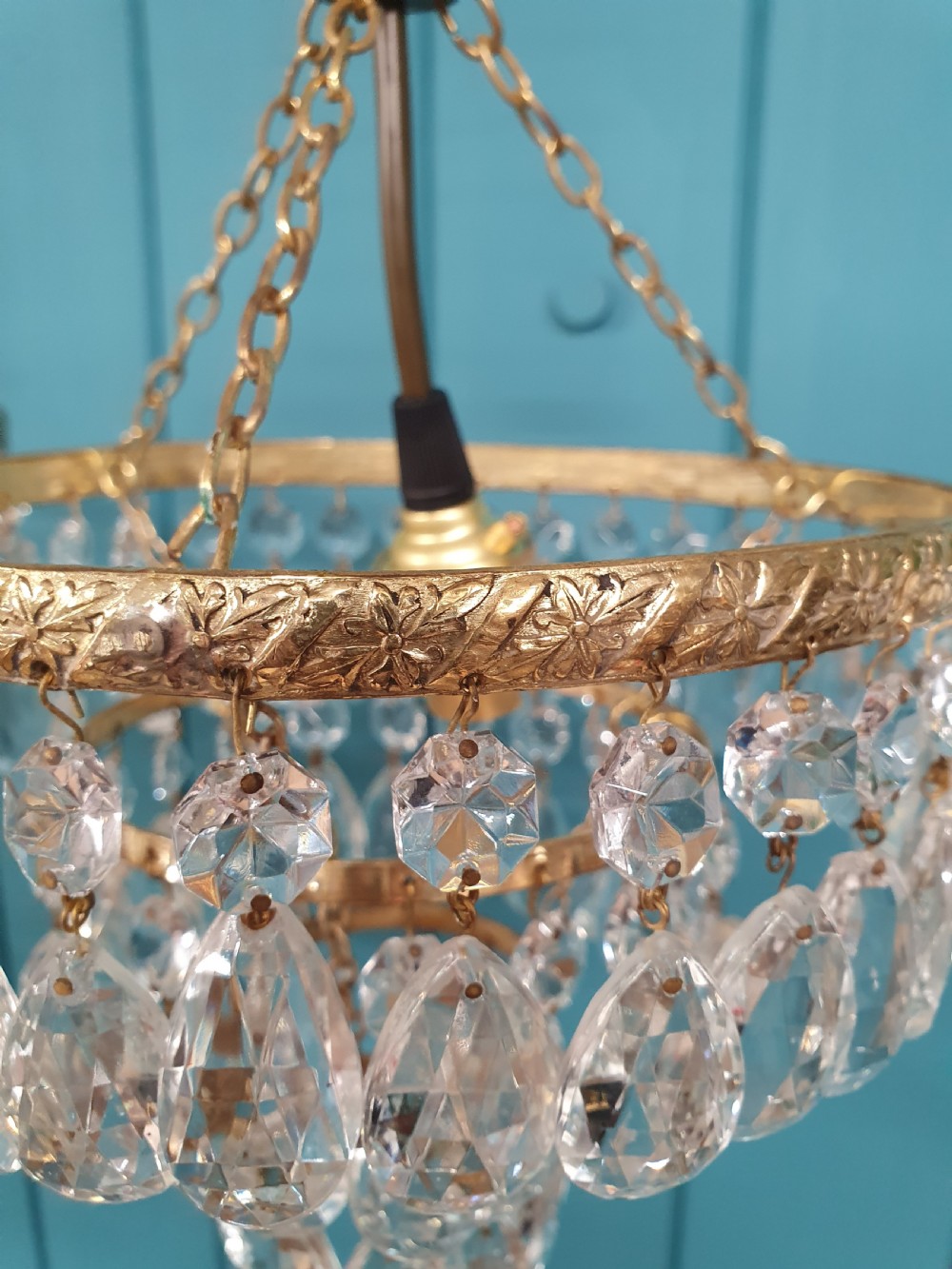Early 20th century pair drip chandeliers 8