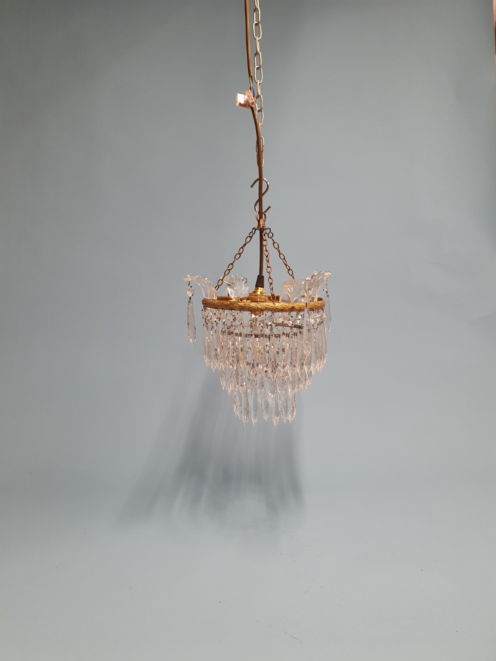 Early 20th century three tier spike chandelier 11