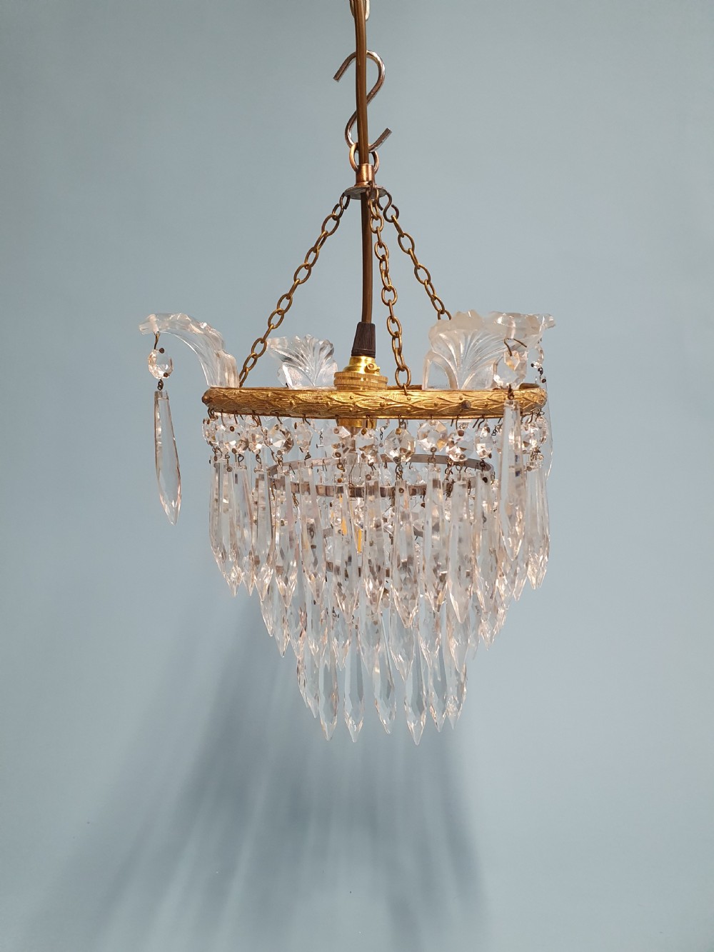 Early 20th century three tier spike chandelier 11