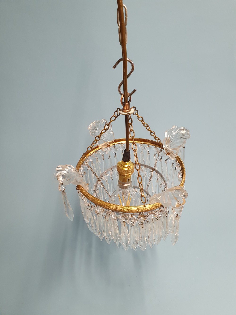 Early 20th century three tier spike chandelier 11