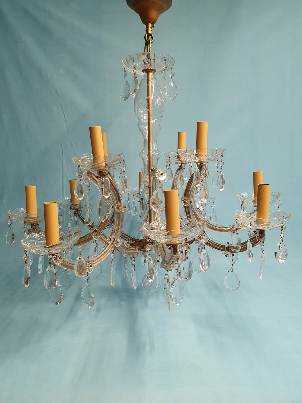 First half of the 20th century large two tier chandelier with 12 arms  31