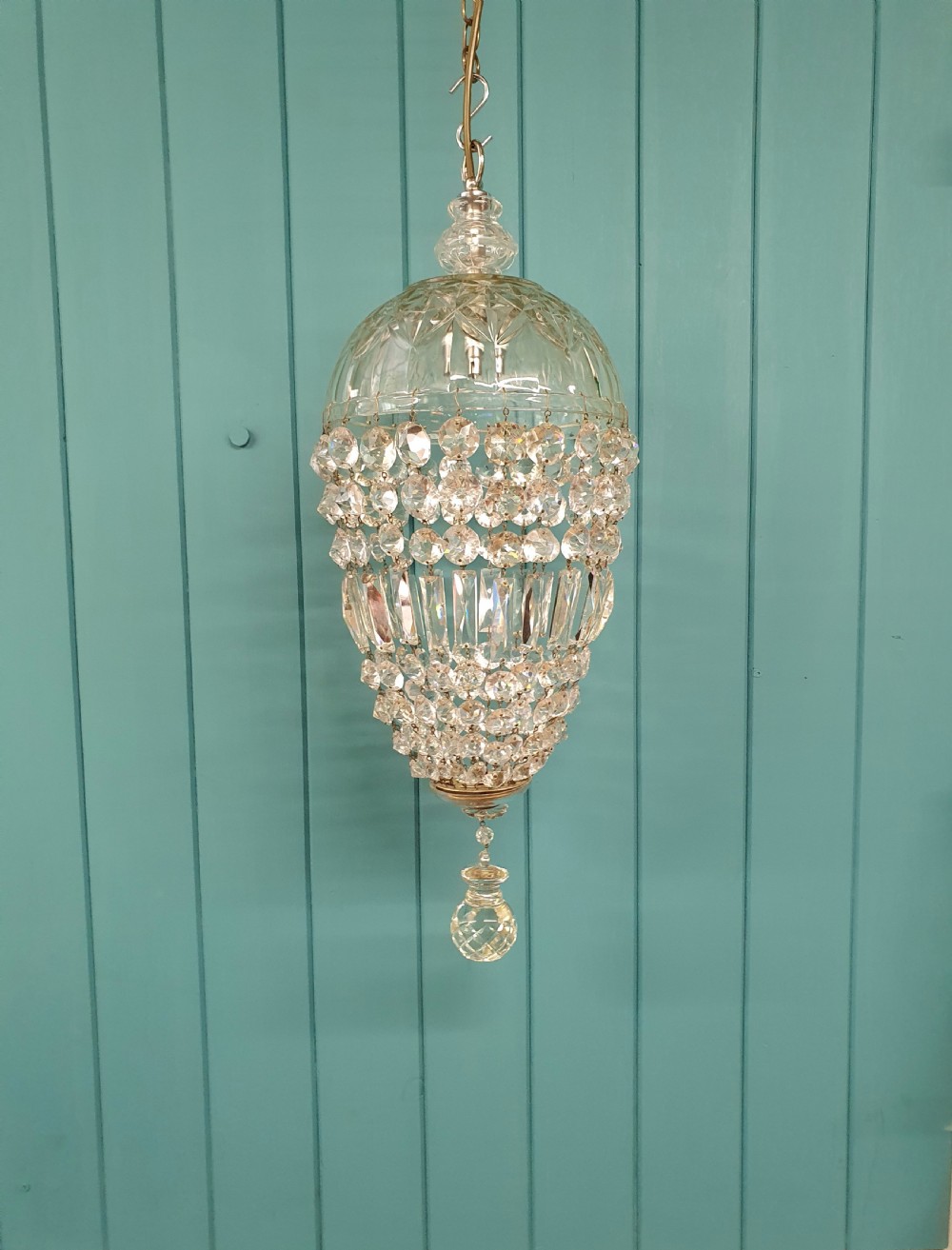 Cut glass dome top chandelier 10