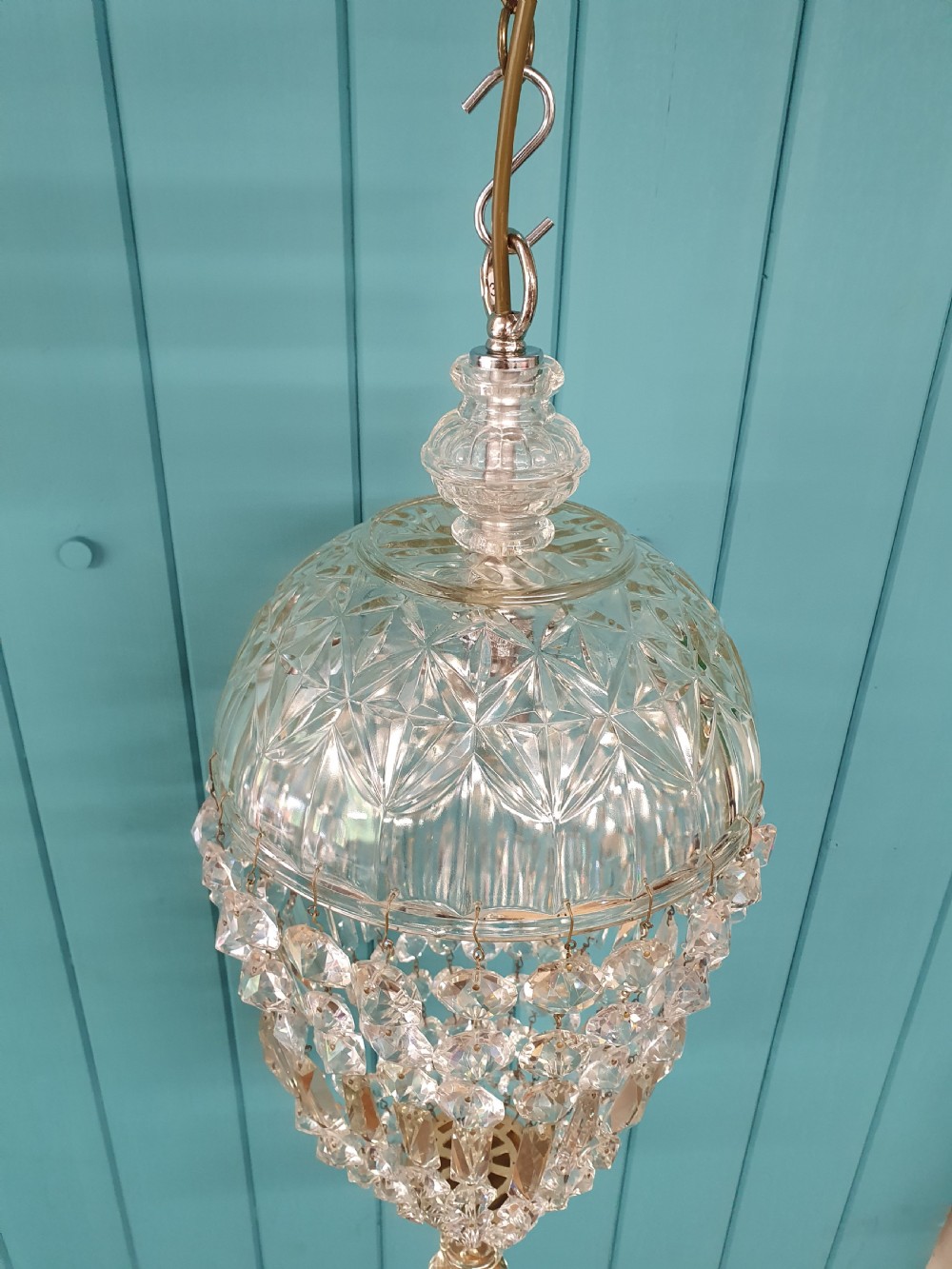 Cut glass dome top chandelier 10