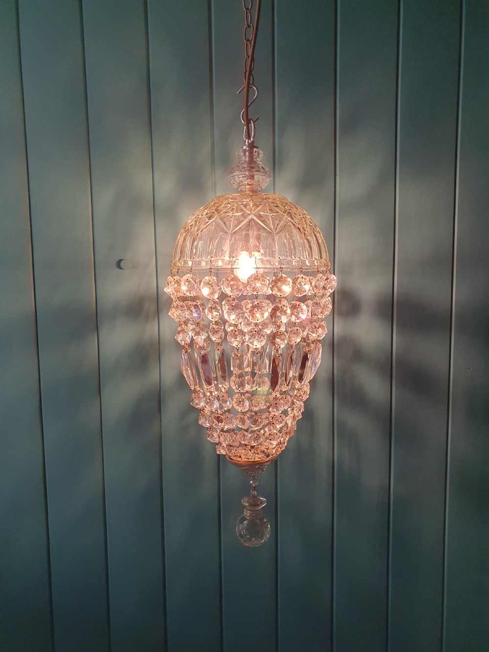 Cut glass dome top chandelier 10