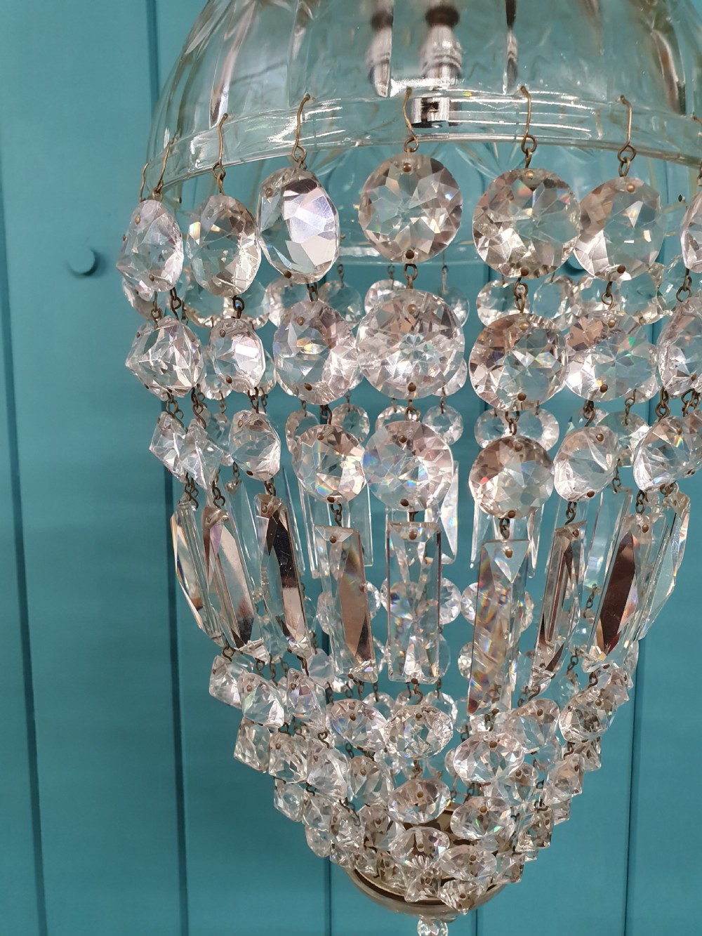 Cut glass dome top chandelier 10