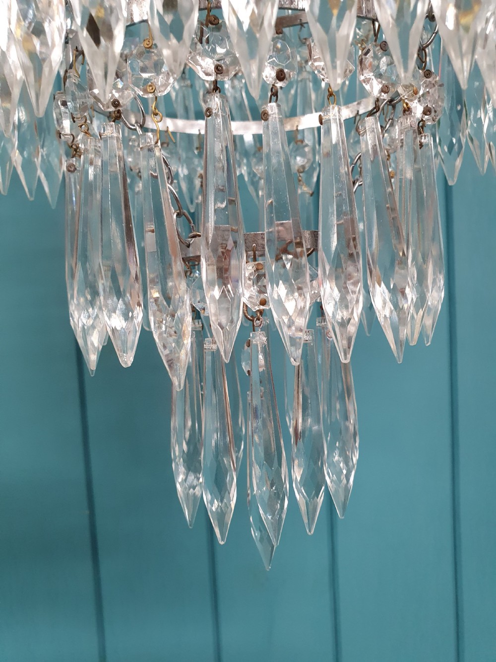 Early 20th century five tier spike chandelier 12