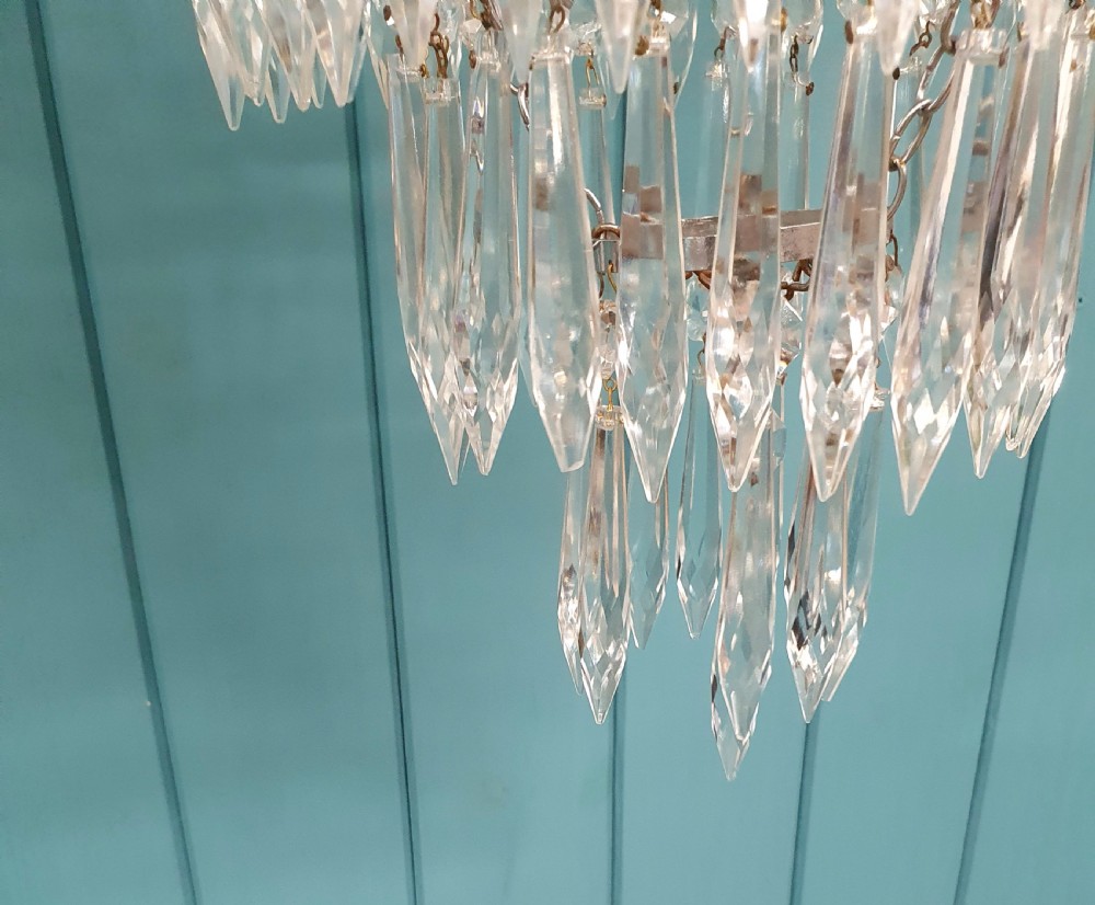 Early 20th century five tier spike chandelier 12