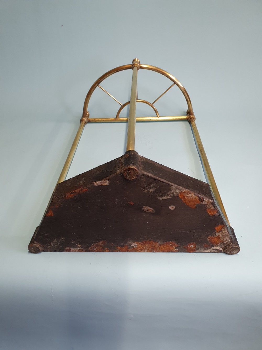 Early 20th century brass bow front stick stand View IV
