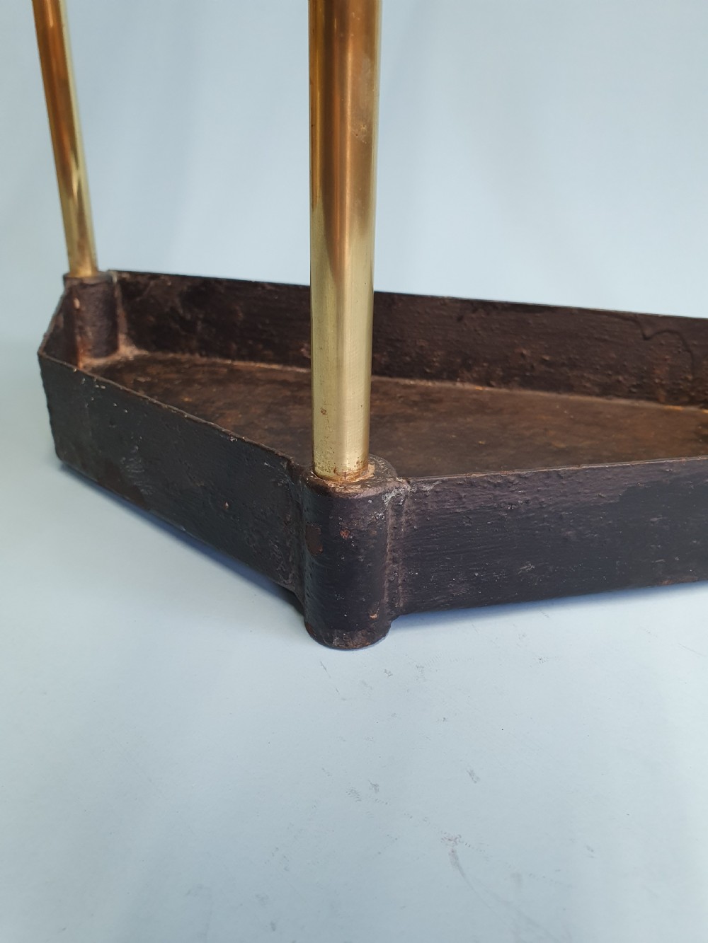 Early 20th century brass bow front stick stand View VI