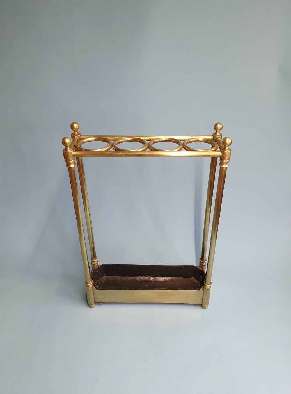 Early 20th century narrow brass stick stand - umbrella stand