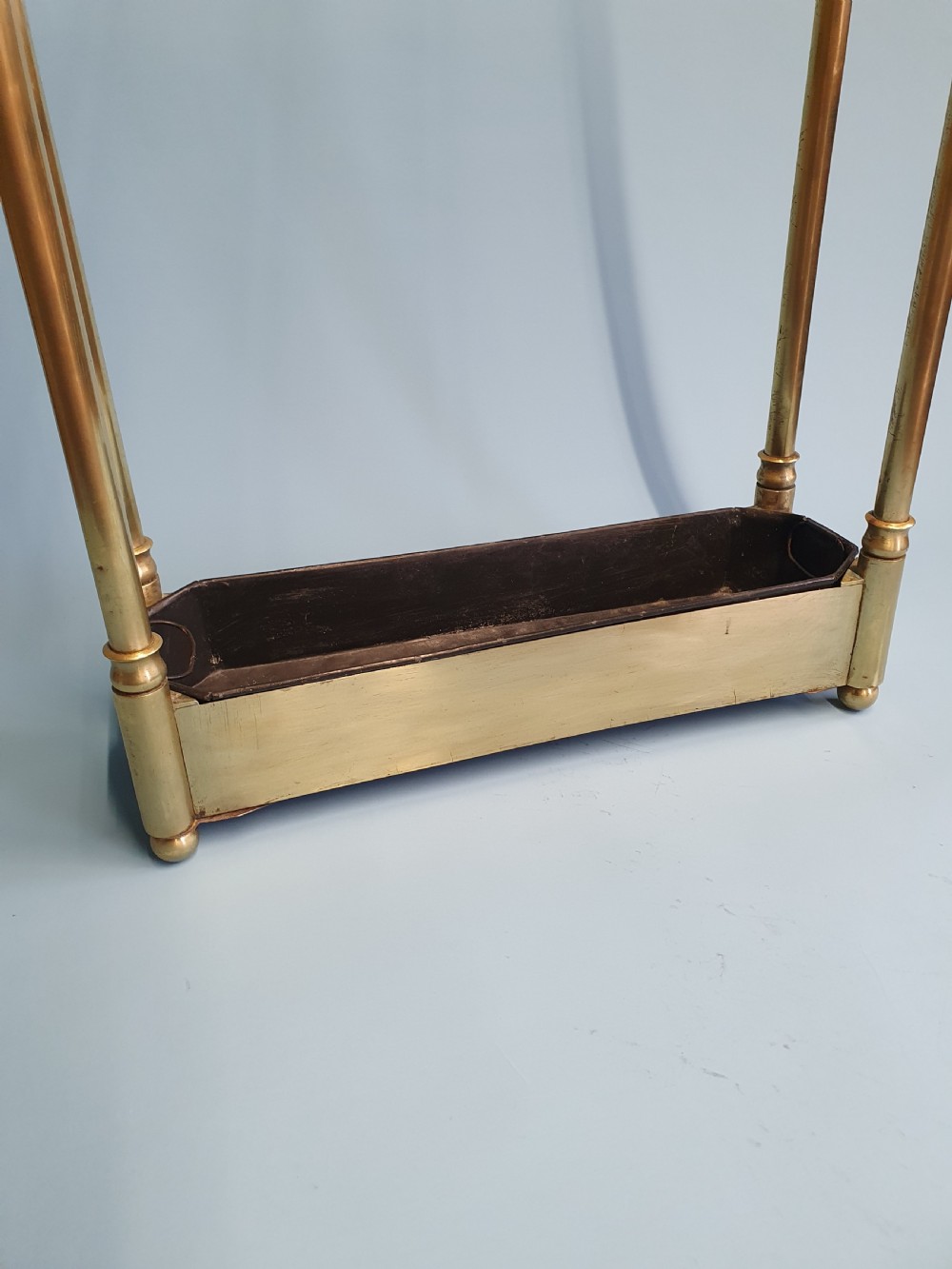 Early 20th century narrow brass stick stand - umbrella stand View II