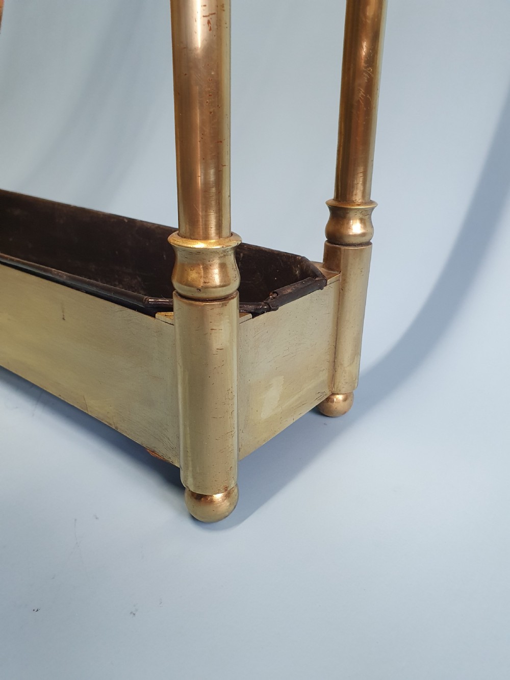 Early 20th century narrow brass stick stand - umbrella stand View III