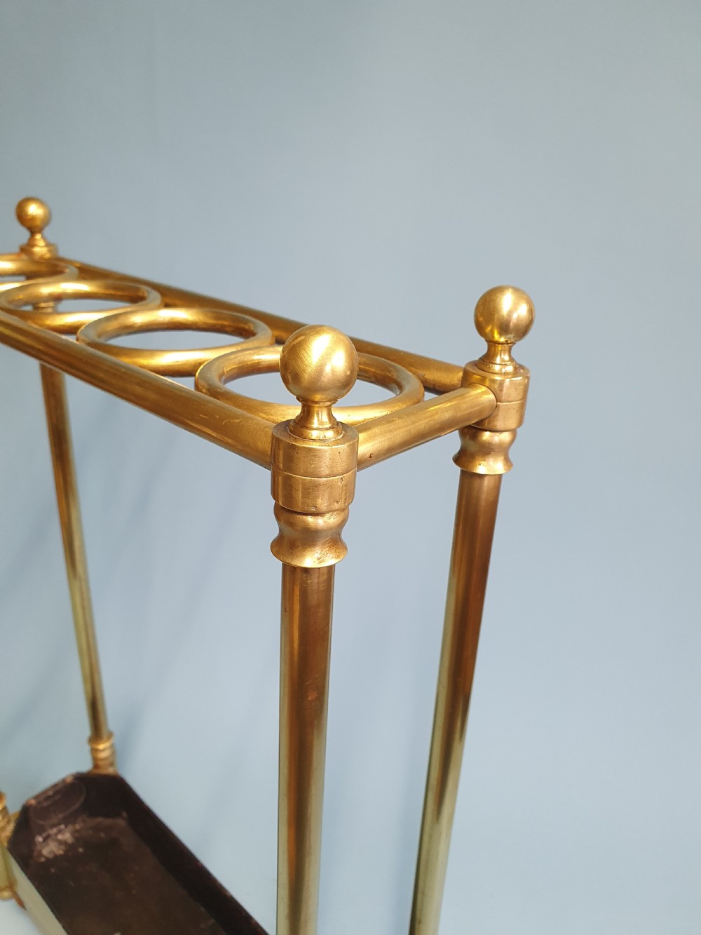Early 20th century narrow brass stick stand - umbrella stand View VI