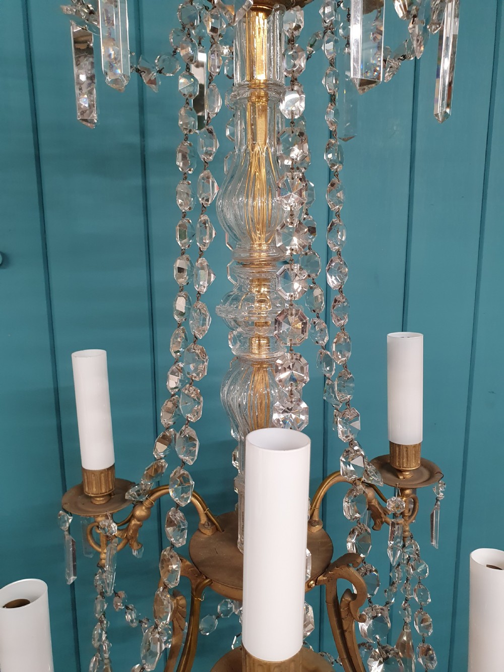 Early 20th century French six arm chandelier View IV