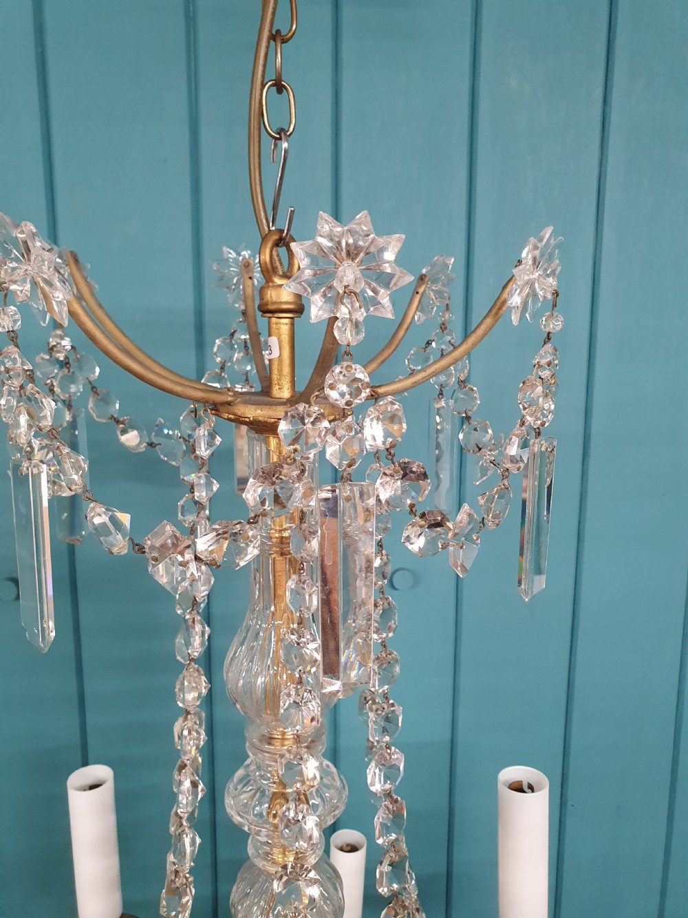 Early 20th century French six arm chandelier View V