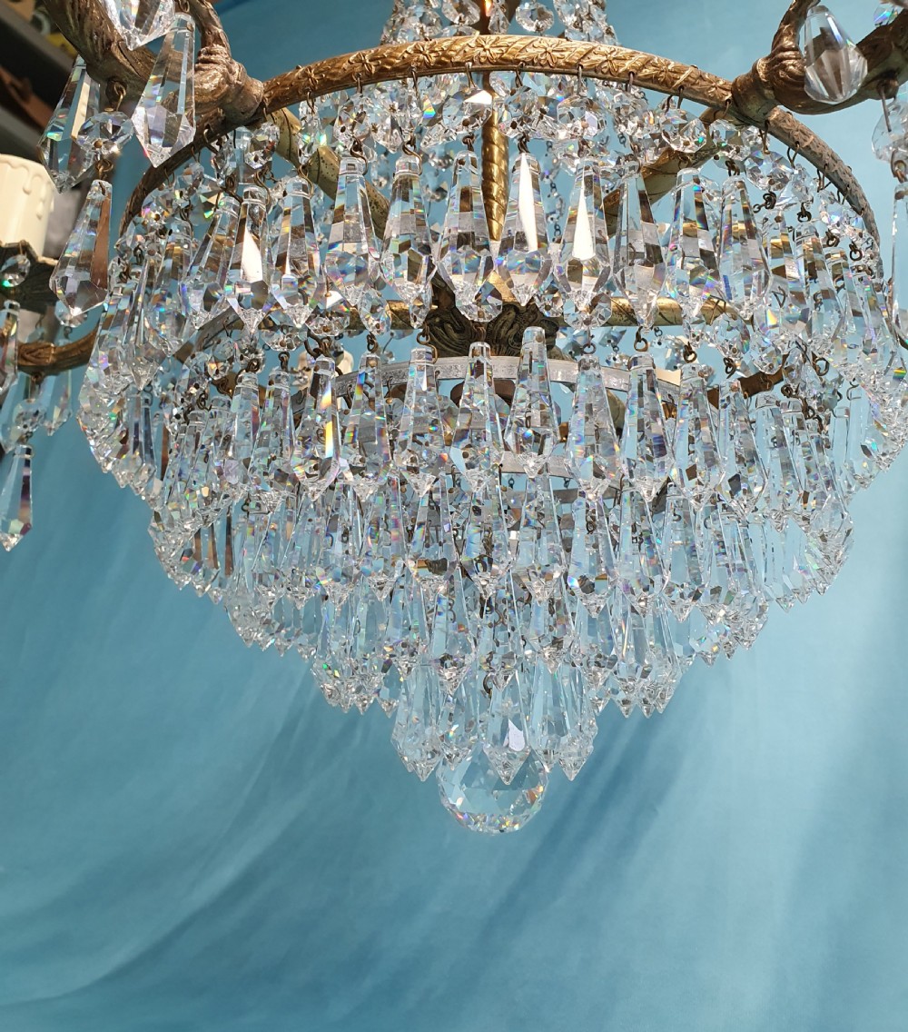 Early 20th-century pair of five arm spike chandeliers 20
