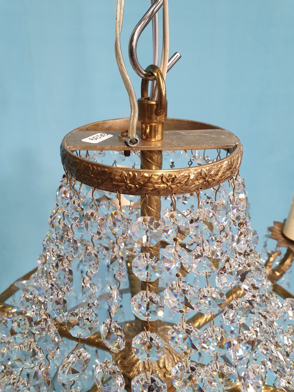 Early 20th-century pair of five arm spike chandeliers 20