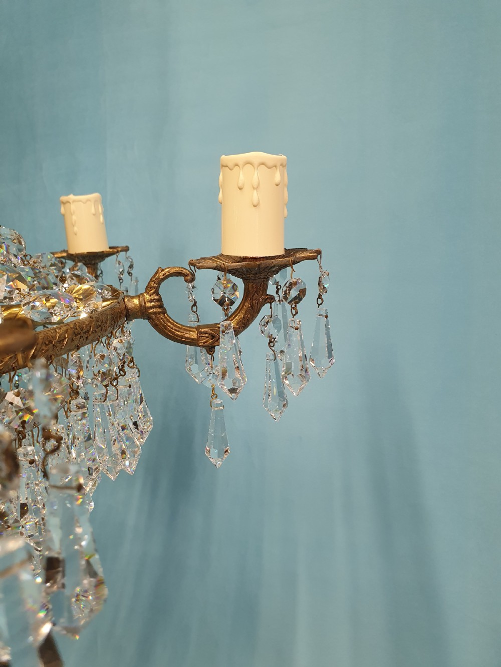 Early 20th-century pair of five arm spike chandeliers 20