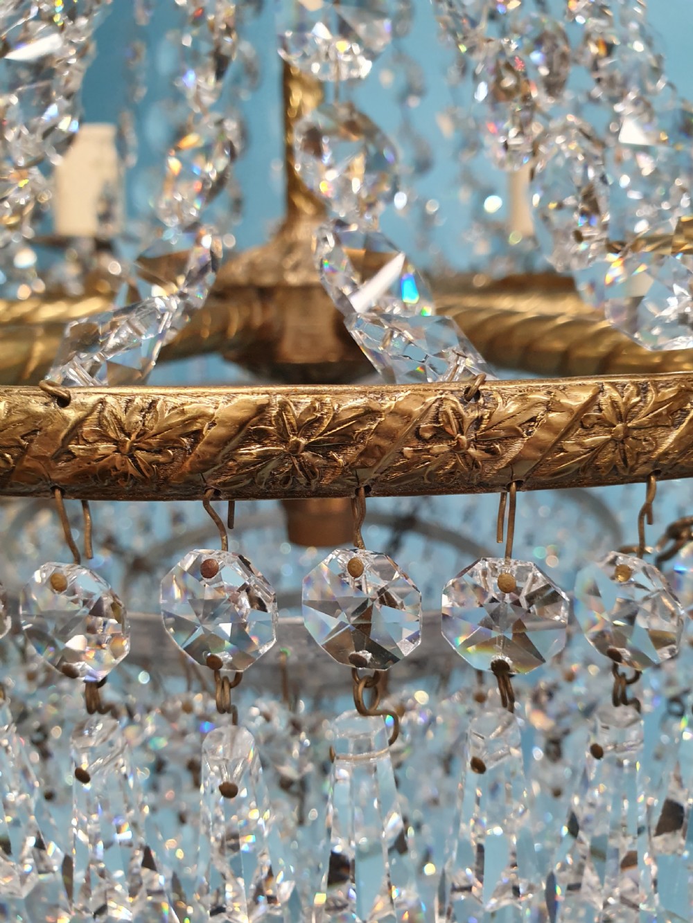 Early 20th-century pair of five arm spike chandeliers 20