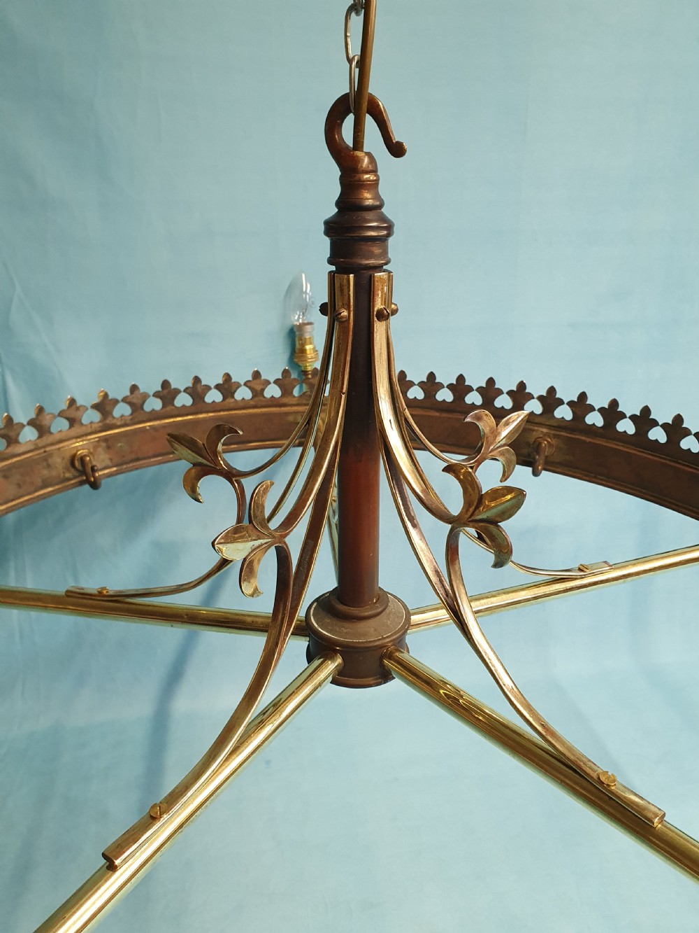 Large brass chandelier with Coronet top 43