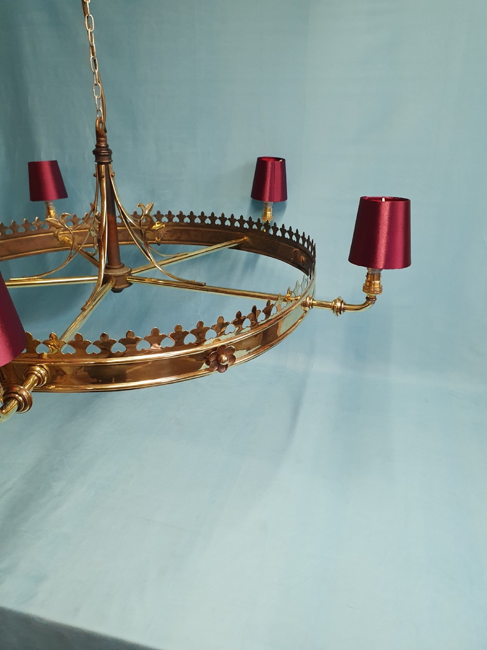 Large brass chandelier with Coronet top 43