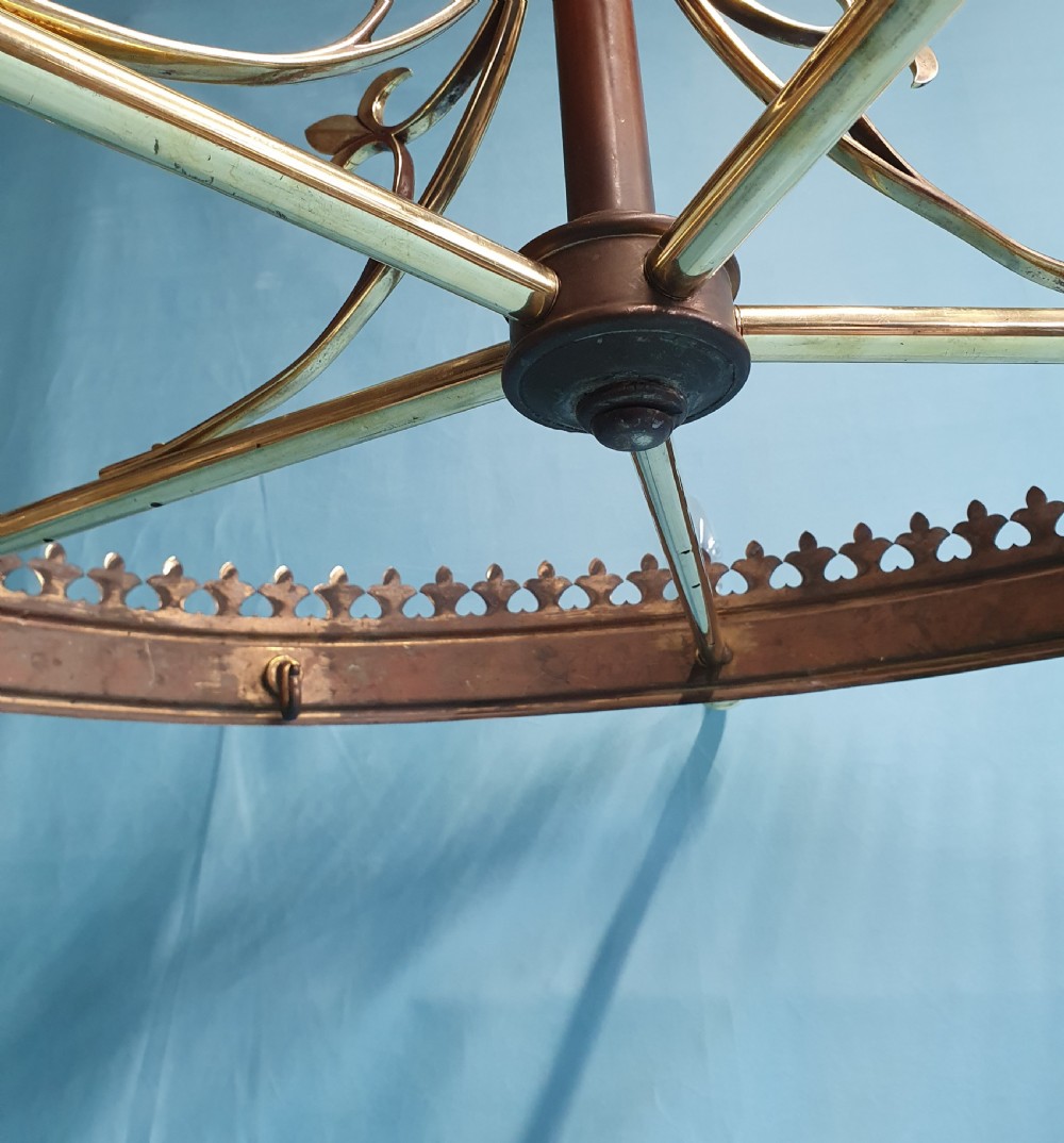 Large brass chandelier with Coronet top 43