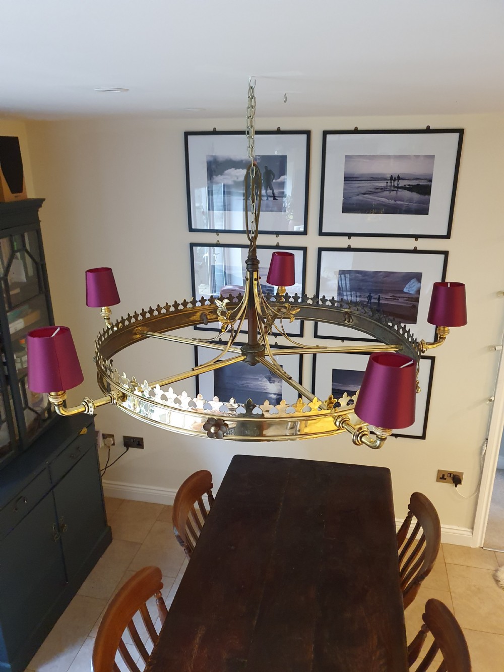 Large brass chandelier with Coronet top 43