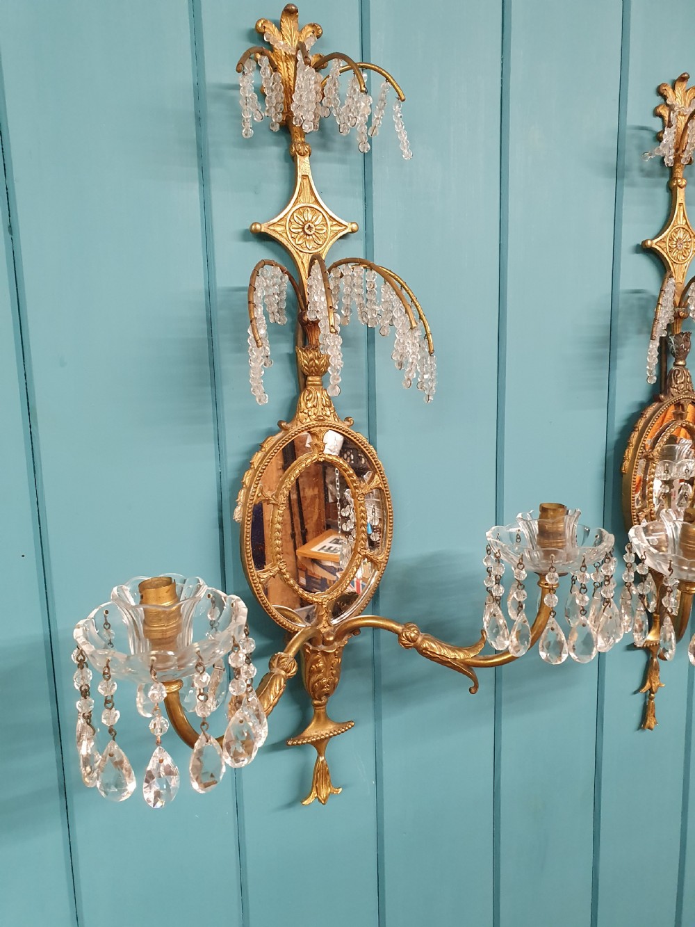 Early 20th century pair of decorative wall lights  13